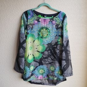 Desigual Sheer Tunic Top